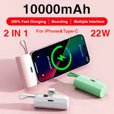 10000mah 2 In 1 Mini Portable Power Bank External Battery Plug